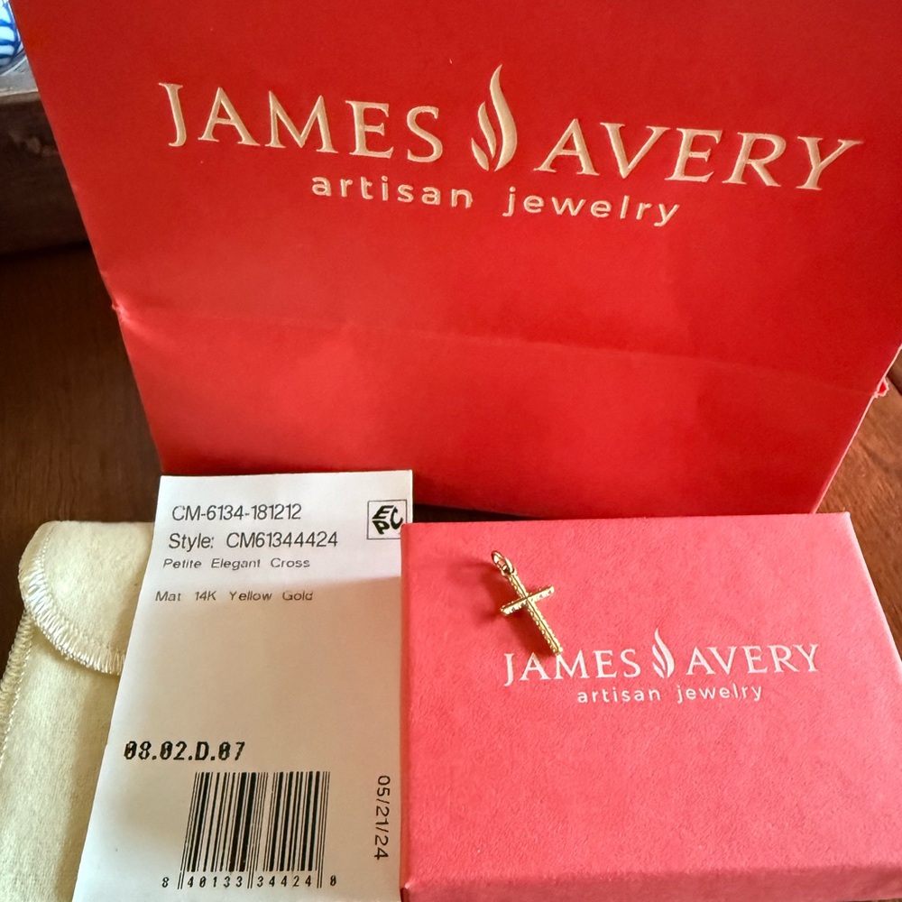 James Avery 14K Yellow Gold Petite Elegant Cross